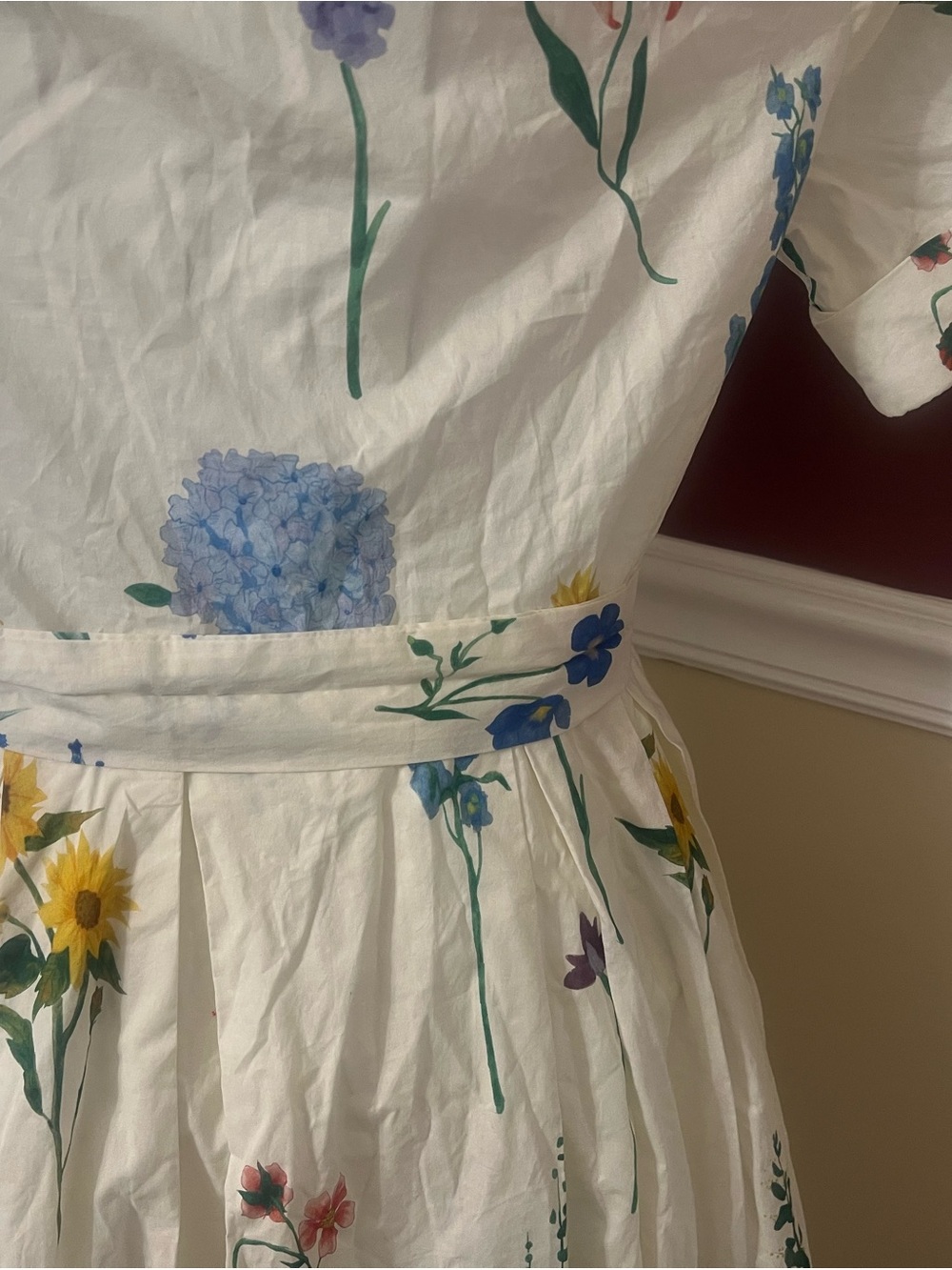 entro White Floral Button-Front Midi Dress - Picture 5 of 8